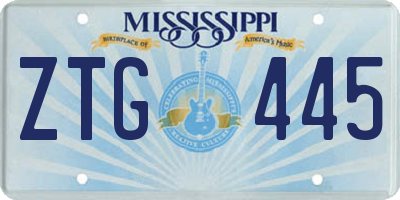 MS license plate ZTG445