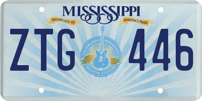 MS license plate ZTG446