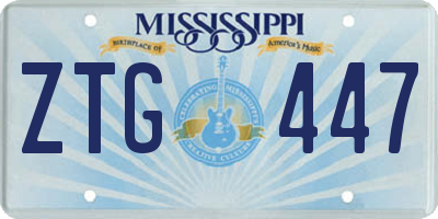 MS license plate ZTG447