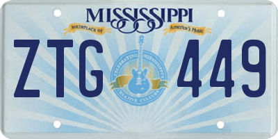 MS license plate ZTG449