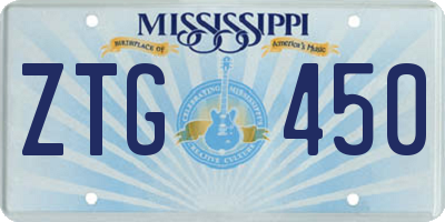 MS license plate ZTG450