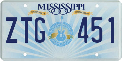 MS license plate ZTG451