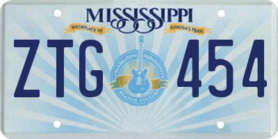 MS license plate ZTG454