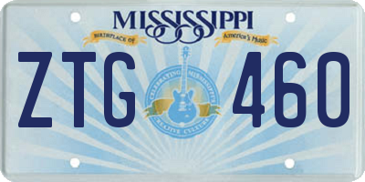 MS license plate ZTG460