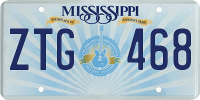 MS license plate ZTG468