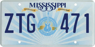 MS license plate ZTG471