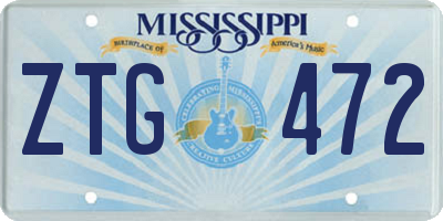 MS license plate ZTG472
