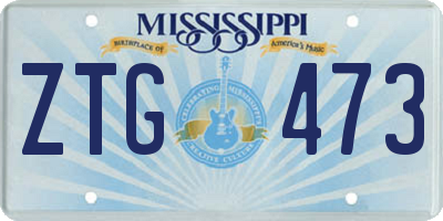 MS license plate ZTG473