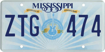 MS license plate ZTG474