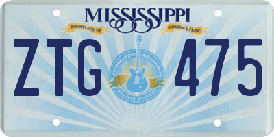 MS license plate ZTG475