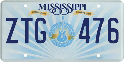 MS license plate ZTG476