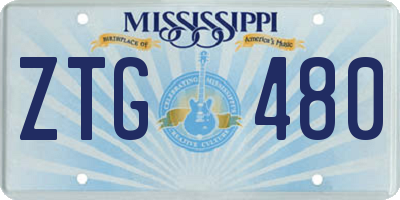 MS license plate ZTG480