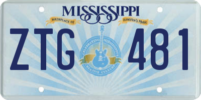 MS license plate ZTG481