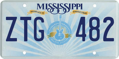 MS license plate ZTG482
