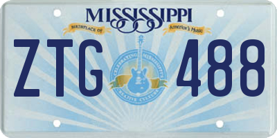 MS license plate ZTG488