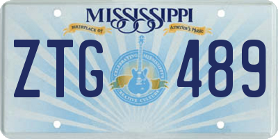 MS license plate ZTG489