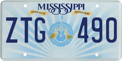 MS license plate ZTG490