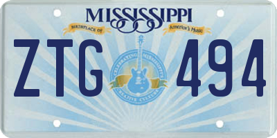 MS license plate ZTG494