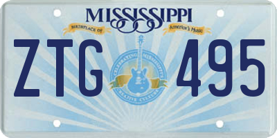MS license plate ZTG495