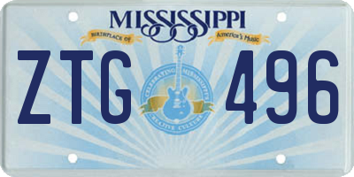 MS license plate ZTG496