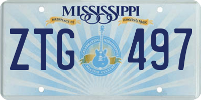 MS license plate ZTG497