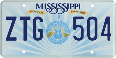 MS license plate ZTG504