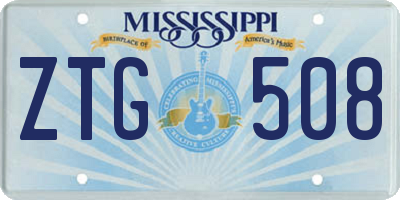 MS license plate ZTG508