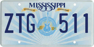MS license plate ZTG511