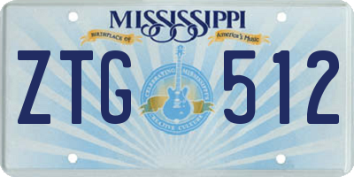 MS license plate ZTG512