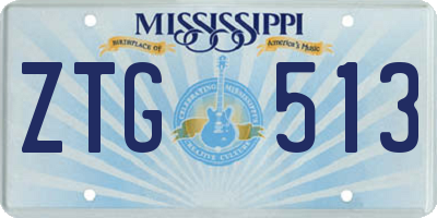 MS license plate ZTG513
