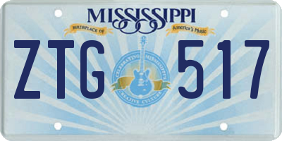 MS license plate ZTG517