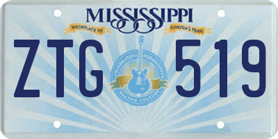 MS license plate ZTG519