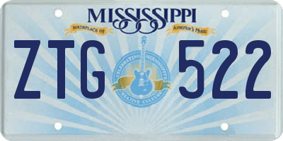 MS license plate ZTG522