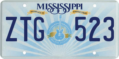 MS license plate ZTG523