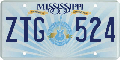MS license plate ZTG524