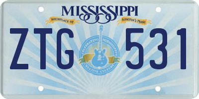 MS license plate ZTG531