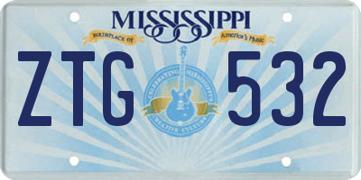 MS license plate ZTG532
