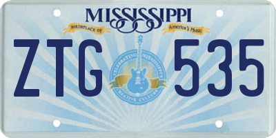 MS license plate ZTG535