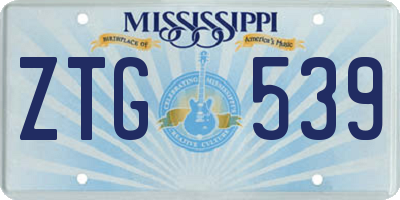 MS license plate ZTG539