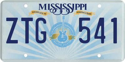 MS license plate ZTG541