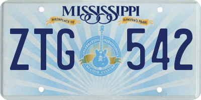 MS license plate ZTG542