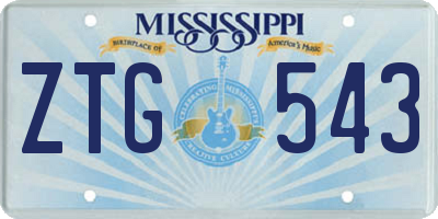 MS license plate ZTG543