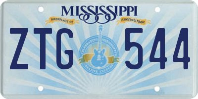 MS license plate ZTG544