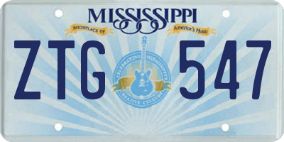 MS license plate ZTG547