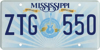 MS license plate ZTG550