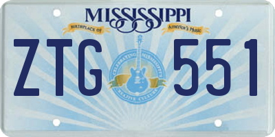 MS license plate ZTG551
