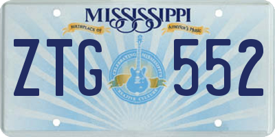 MS license plate ZTG552