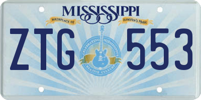 MS license plate ZTG553