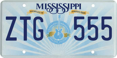 MS license plate ZTG555