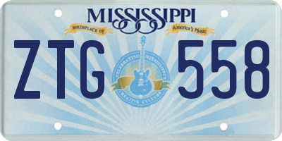MS license plate ZTG558